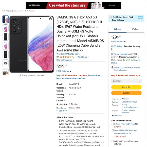 NEW UNLOCKED 5G SAMSUNG PHONE WITH 12 OR 6 MPNTHS DATA PLAN. $249 OR.$209 - Picture 9 of 16